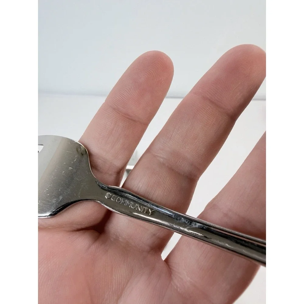 Set of 5 TENNYSON Oneida Community CUBE Stainless Steel Salad Forks 6-3/4